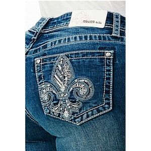 Grace in LA Women's Blue Embellished Jeans